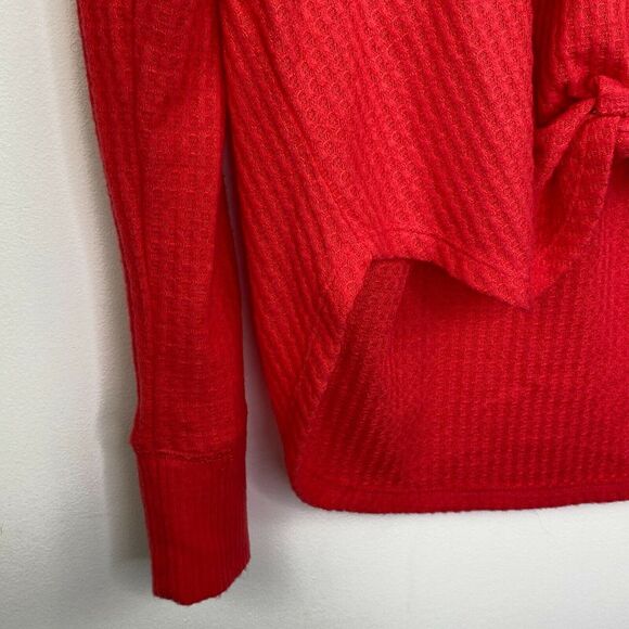 Tommy Hilfiger Red Waffle Knit Button Down Sweater Women's Size Extra Small XS - Picture 3 of 9